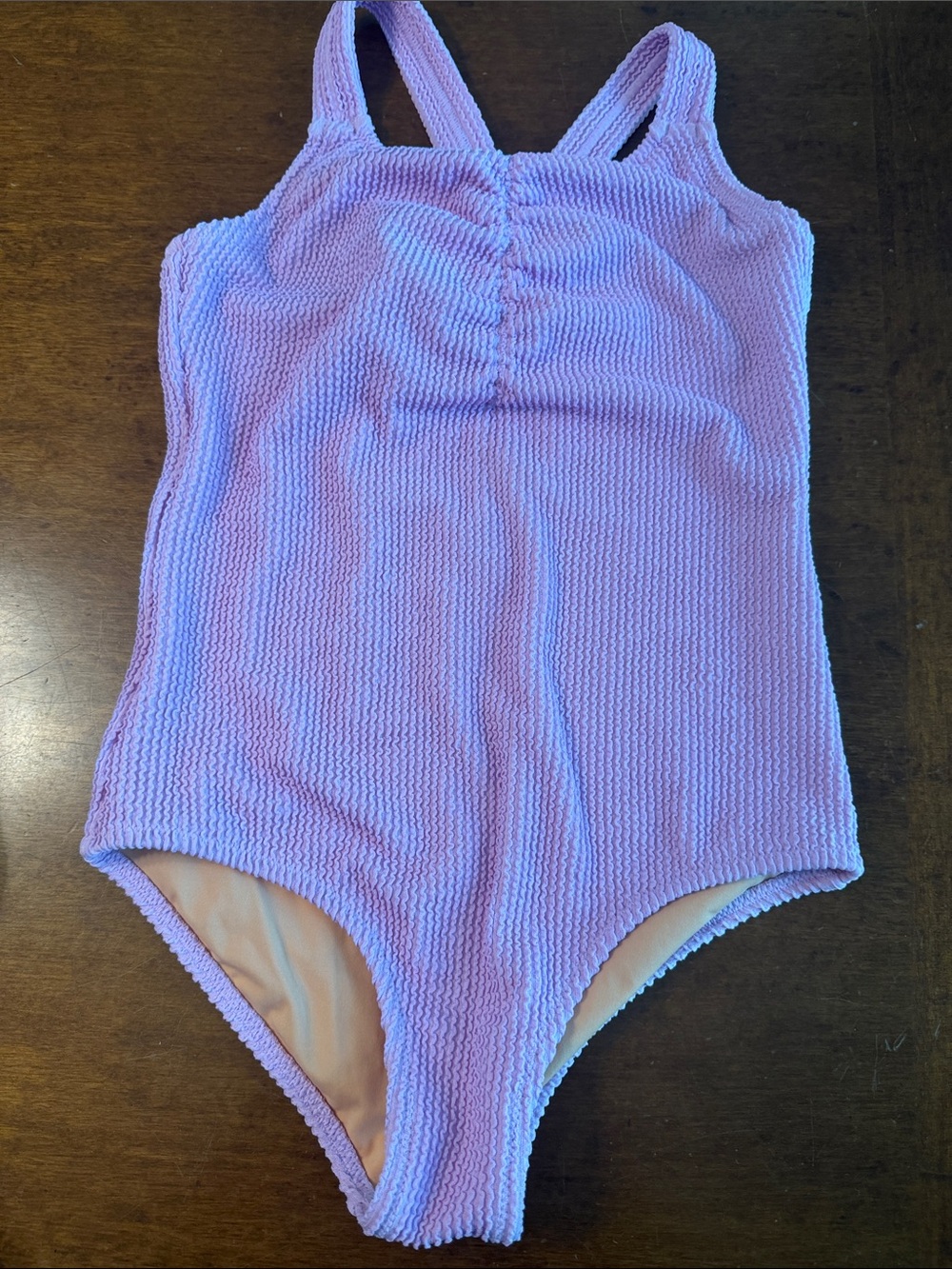 Crewcuts Light Purple Textured Girls' Swim One-Piece